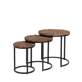 Set mesa auxiliar NAKUL madera