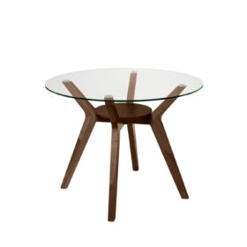 Mesa fija SABRINE 100 cristal/nogal