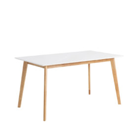 Mesa fija alice 120 blanco/roble