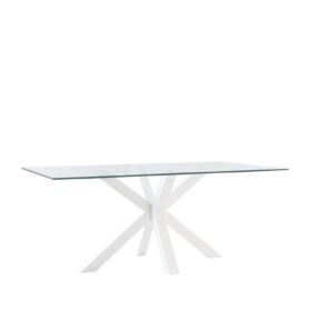 Mesa fija demi 140 cristal/blanco